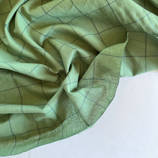 Green Maze Linen Cotton Check