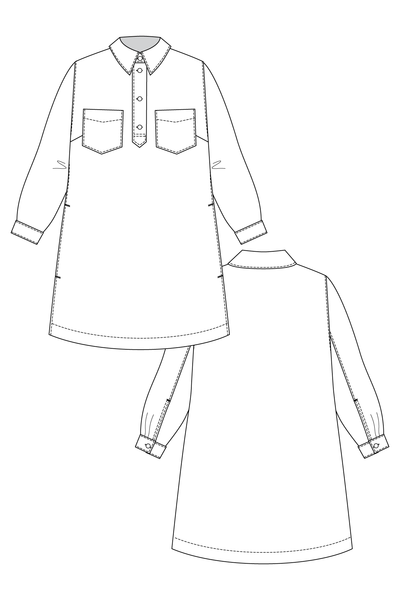 Loviisa Denim Dress Sewing Pattern by Named Clothing