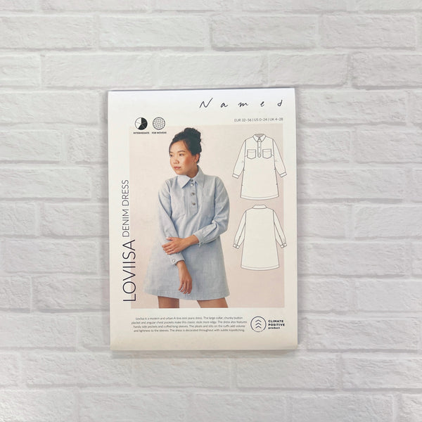 Loviisa Denim Dress Sewing Pattern by Named Clothing
