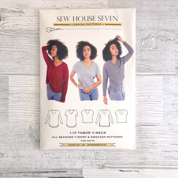 Tabor V-Neck Sewing Pattern by Sew House Seven
