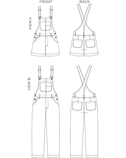 Riley Overalls Sewing Pattern from True Bias