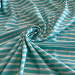 Aqua Stripe Cotton Spandex Jersey - Needle Sharp