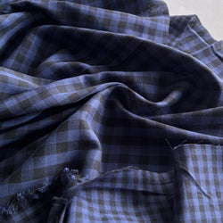 Black and Royal Blue Gingham Double Gauze - Needle Sharp