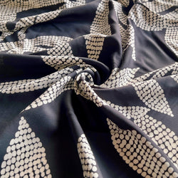 Remnant - Black and White Kaola Ecovero Twill - 0.5  yd