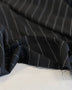 Black Pinstripe Virgin Wool Suiting - Needle Sharp