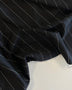 Black Pinstripe Virgin Wool Suiting - Needle Sharp