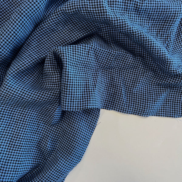 Blue and Black Gingham Linen - Needle Sharp