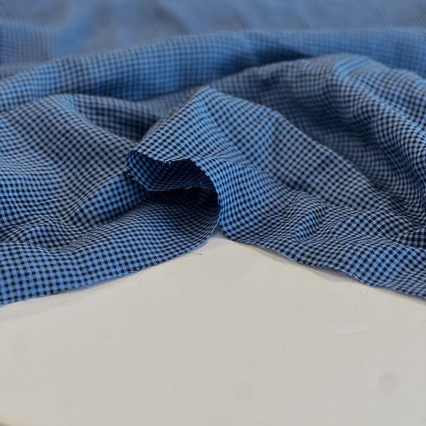 Blue and Black Gingham Linen - Needle Sharp