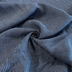 Blue and Black Gingham Linen - Needle Sharp