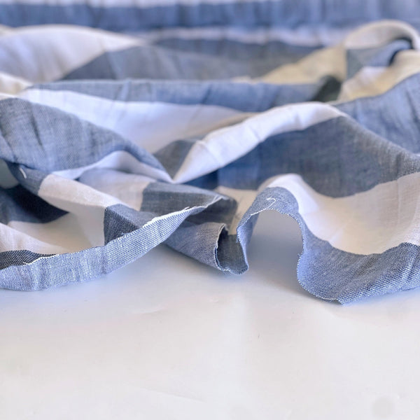 Blue and White Beach Stripe Linen - Needle Sharp