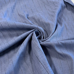 Blue Dahlia Stripe Viscose Linen - Needle Sharp