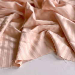 Remnant - Blush Pink Tone Stripe Viscose - 0.51  yd