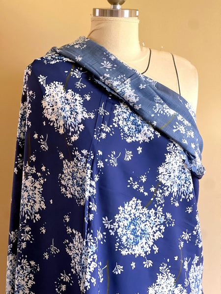 Byzance Dress: Ink Blue Pimpernell Viscose Challis - Needle Sharp