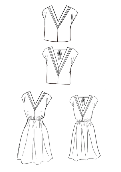 Byzance Dress: Koi Pond Deep Beige Viscose Challis - Needle Sharp