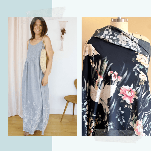 Crepuscule Dress: Stork Surprise Cotton Lawn - Needle Sharp
