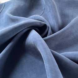 Remnant - Denim Blue Sandwashed Cupro - 1.09  yd