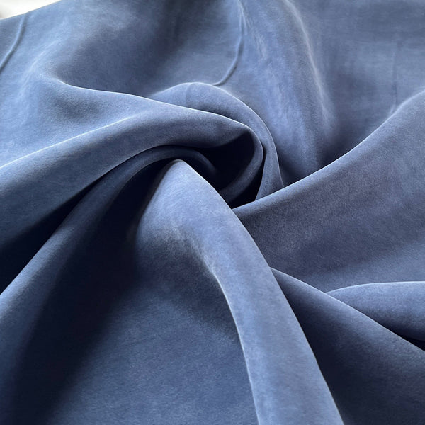 Remnant - Denim Blue Sandwashed Cupro - 1.09  yd