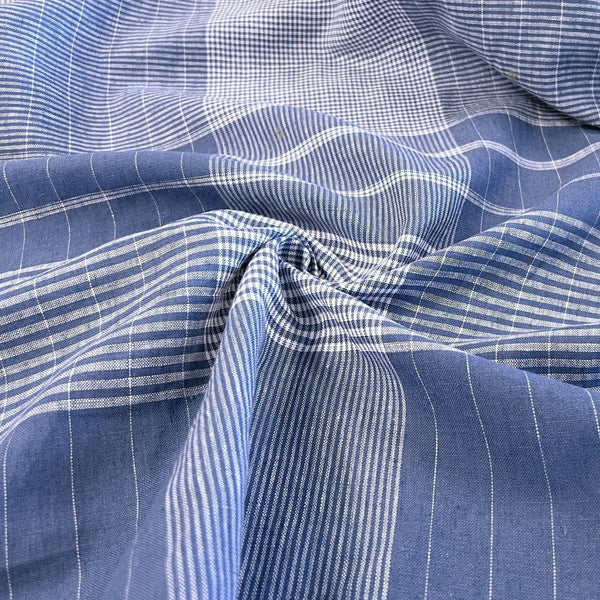 Denim Blue Tablecloth Check Linen - Needle Sharp
