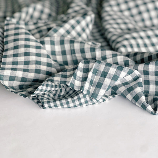 Forest Green Gingham Double Gauze - Needle Sharp