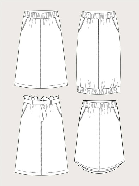A Line Midi Skirt Sewing Pattern by The Assembly Line