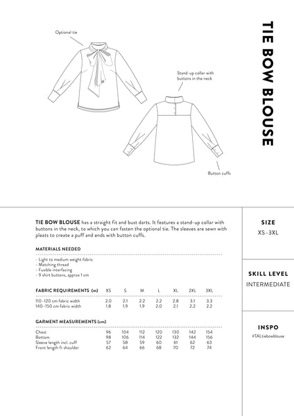 Tie Bow Blouse Sewing Pattern by The Assembly Line