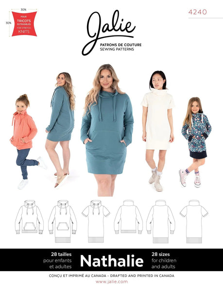 Nathalie Wrap Funnel Sweatshirt Sewing Pattern by Jalie Patterns