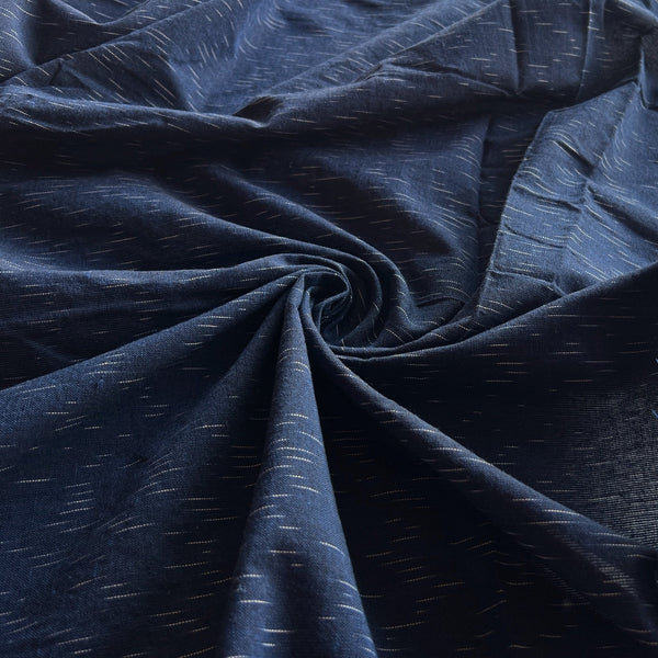 Remnant - Indigo Snow Ikat Cotton - 2.6  yd