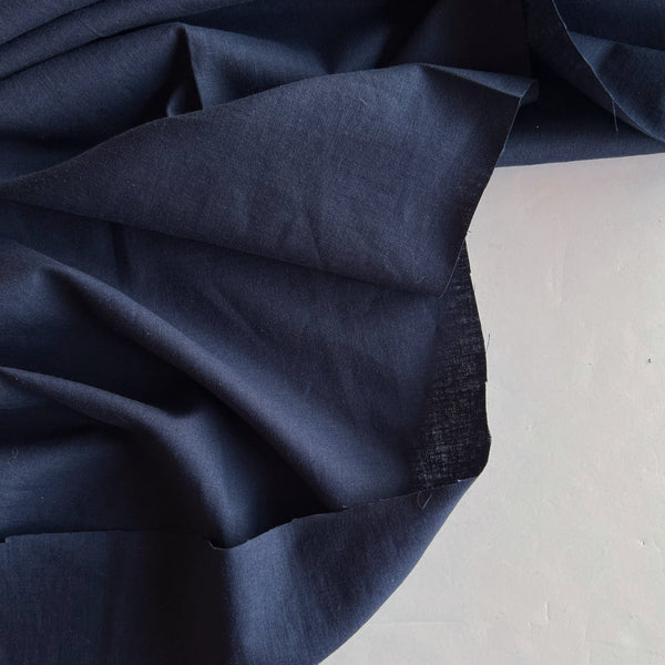 Indigo Washed Linen Cotton Blend - Needle Sharp