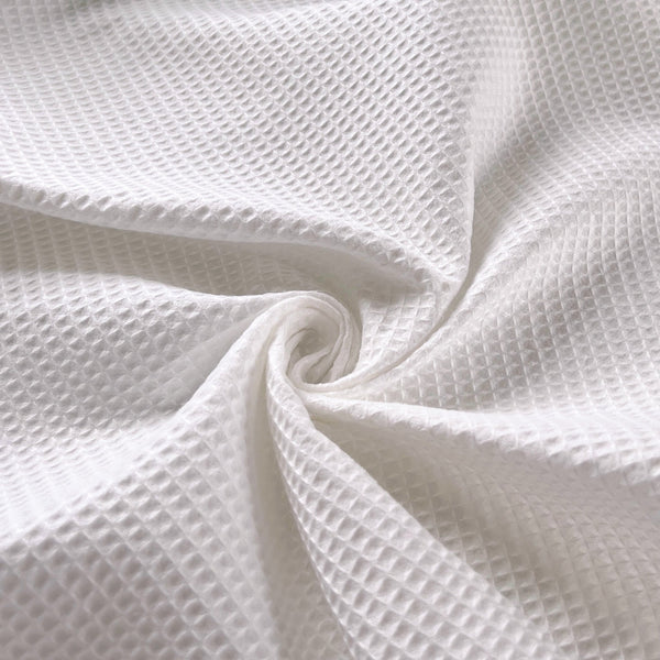 Remnant - Ivory Royal Waffle Cotton - 1.55  yd
