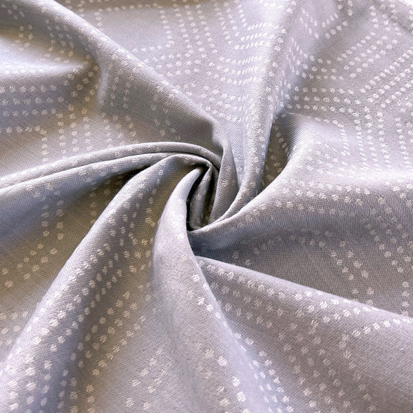 Remnant - Light Gray Hexagonal Jacquard Cotton - 0.78  yd