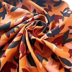 Remnant - Ochre Seraphine Crocus Print Viscose Twill - 0.54  yd