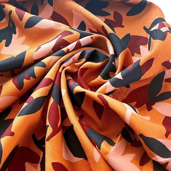 Remnant - Ochre Seraphine Crocus Print Viscose Twill - 0.54  yd