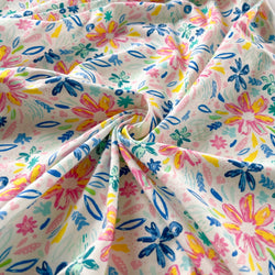 Painted Summer Flowers Cotton Jersey - Needle Sharp