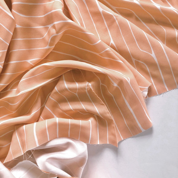 Remnant - Peach Orchard Lane Rayon Challis - 4.77  yd