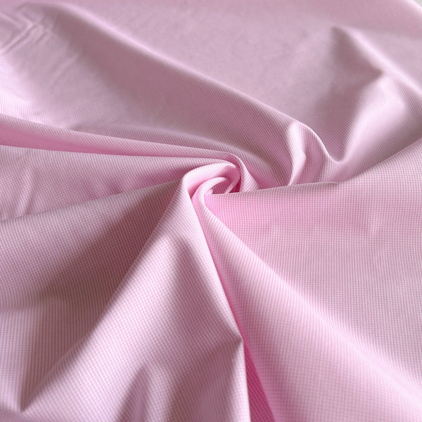 Pink Minicheck Cotton Shirting - Needle Sharp