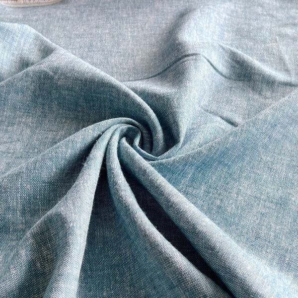 Remnant - Rain Blue Brussels Washer Linen - 0.92  yd