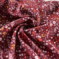 Remnant - Red Clay Isla Meadow Rayon Lawn - 1.45  yd