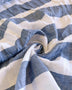 Remnant - Blue and White Beach Stripe Linen - 1.02 yd - Needle Sharp