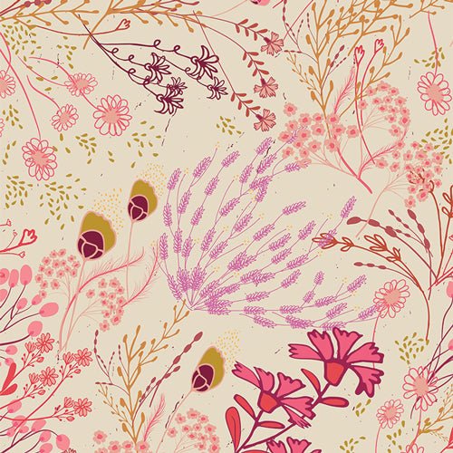 Remnant - Cream Meadow Rayon Challis - 1.95 yd - Needle Sharp