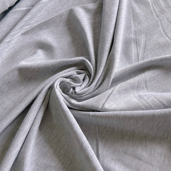 Remnant - Heather Gray Bamboo Cotton French Terry - 1.13 yd - Needle Sharp