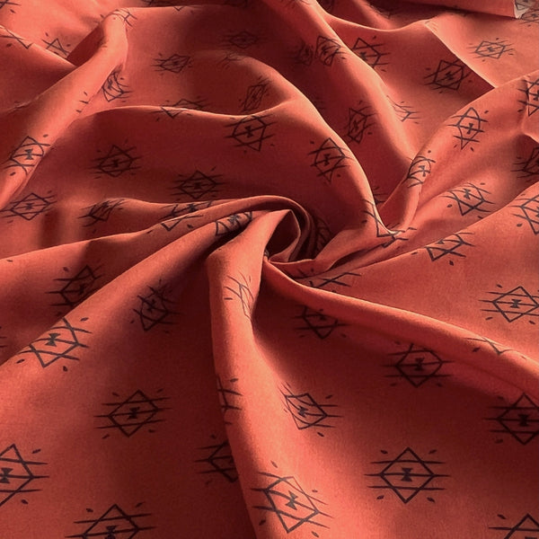 Remnant - Ojos Flame Rayon Challis - 0.91 yd - Needle Sharp