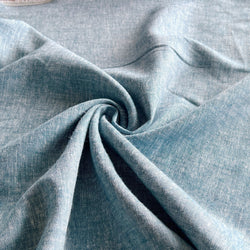 Remnant - Rain Blue Brussels Washer Linen - 0.92 yd - Needle Sharp