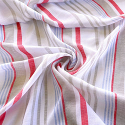 Remnant - Riviera Stripe Linen Look Gauze - 0.54 yd - Needle Sharp