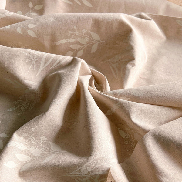 Remnant - Sandcastle Floral Linen Cotton - 2.4 yd - Needle Sharp