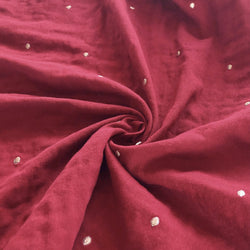 Remnant - Stardust Amaranth Embroidered Dot Gauze - 0.87 yd - Needle Sharp