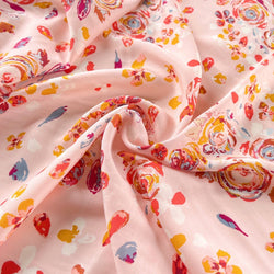 Remnant - Swirling Flora Blush Pink Rayon 2 - 1.78 yd - Needle Sharp