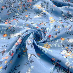 Remnant - Uffizi Ceruleo Rayon Challis - 4.77 yd - Needle Sharp