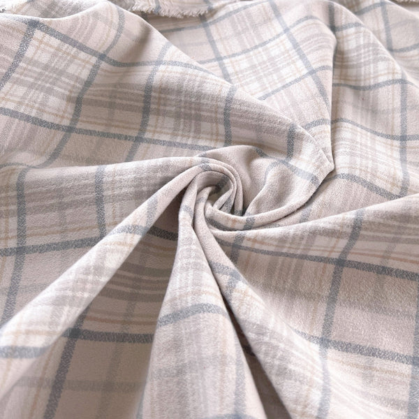 Remnant - Snow Tartan Mammoth Flannel - 0.7  yd