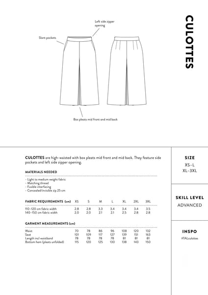The Assembly Line Culottes Sewing Kit - Needle Sharp