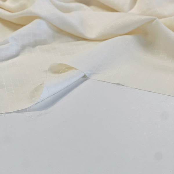 Tile Weave Ivory Linen Viscose Blend - Needle Sharp
